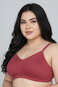 Zivame True Curv Double Layered Non Wired Full Coverage Super Support Bra - Garnet Rose — thumbnail 5